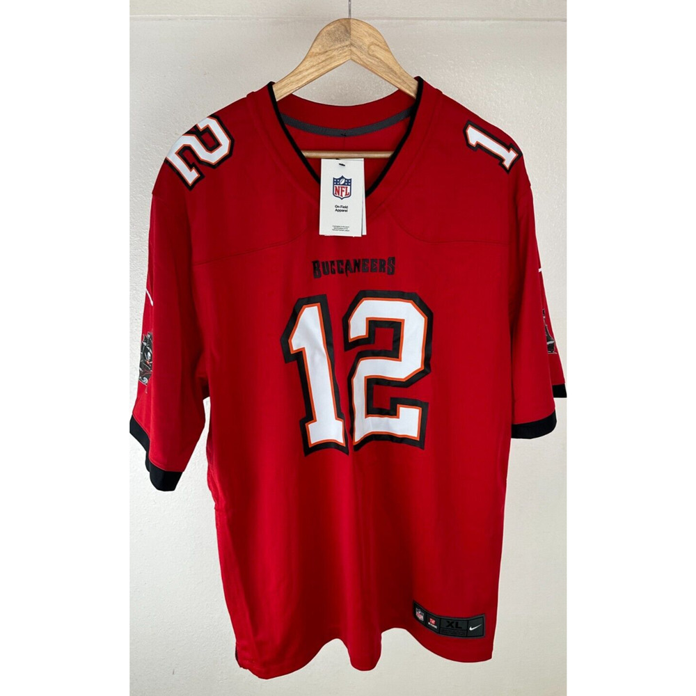 Nike NFL Tampa Bay Buccaneers Tom Brady 12 Home Game Jersey On Field Size XL